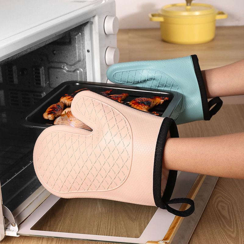 Oven Mitt Silicone - 2 adet ısı yalıtım eldivenleri, haşlanma