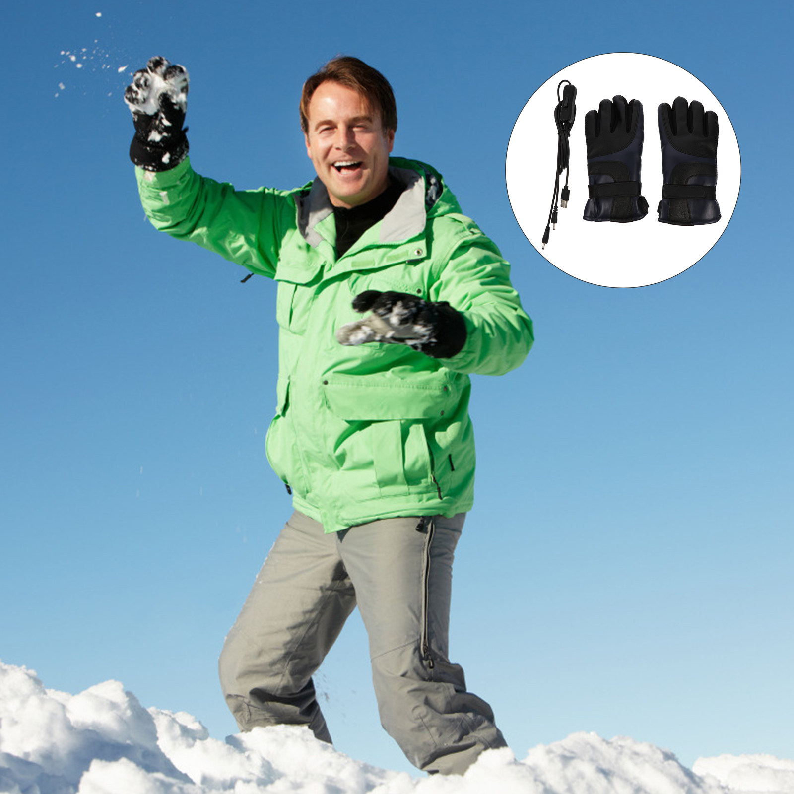 Winter Glove Insulated - 1 Çift Elektrikli Isıtmalı Eldiven Kışlık